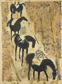 André Brasilier (French, b. 1929) — Le Maréchal Ferrant and Jockeys sur la Neige , 1963 (two works)