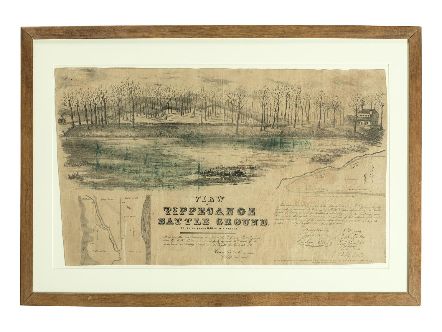 [WAR OF 1812]. A group of 2 Battle of Tippecanoe lithographs.