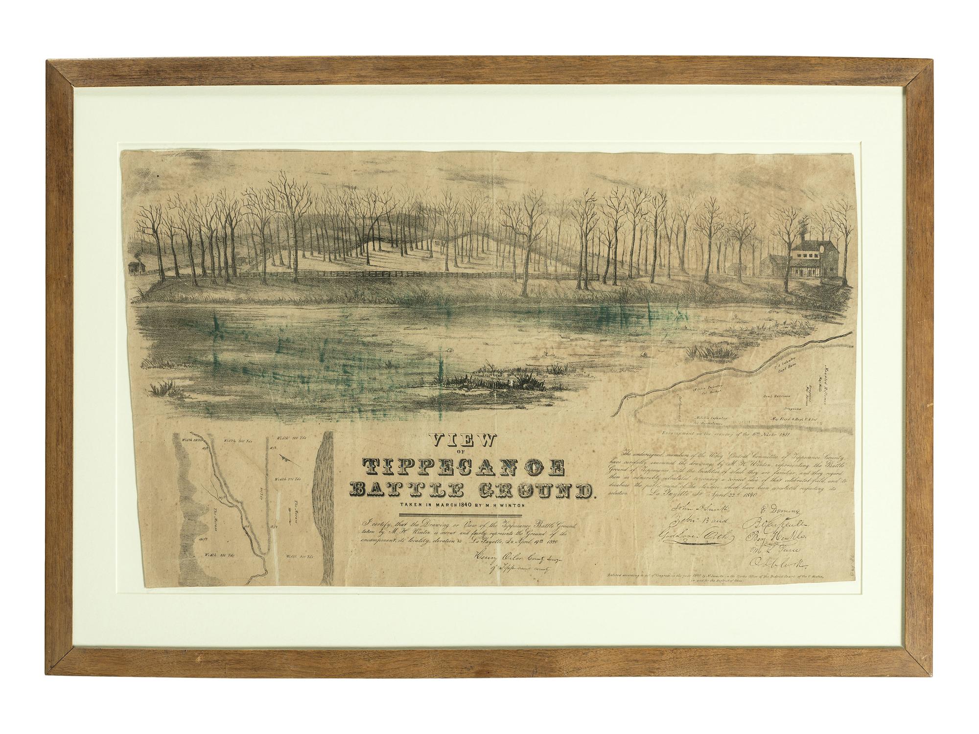 [WAR OF 1812]. A group of 2 Battle of Tippecanoe lithographs.