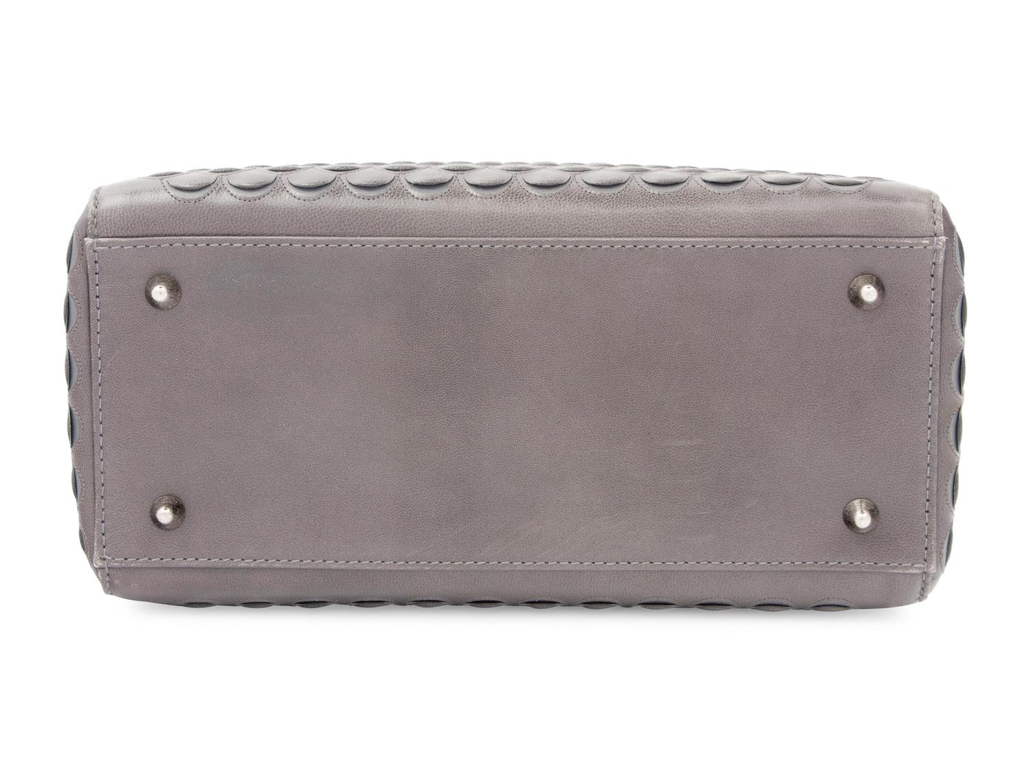 Christian Dior Gray Scalloped Leather Lady Dior Bag, 2007