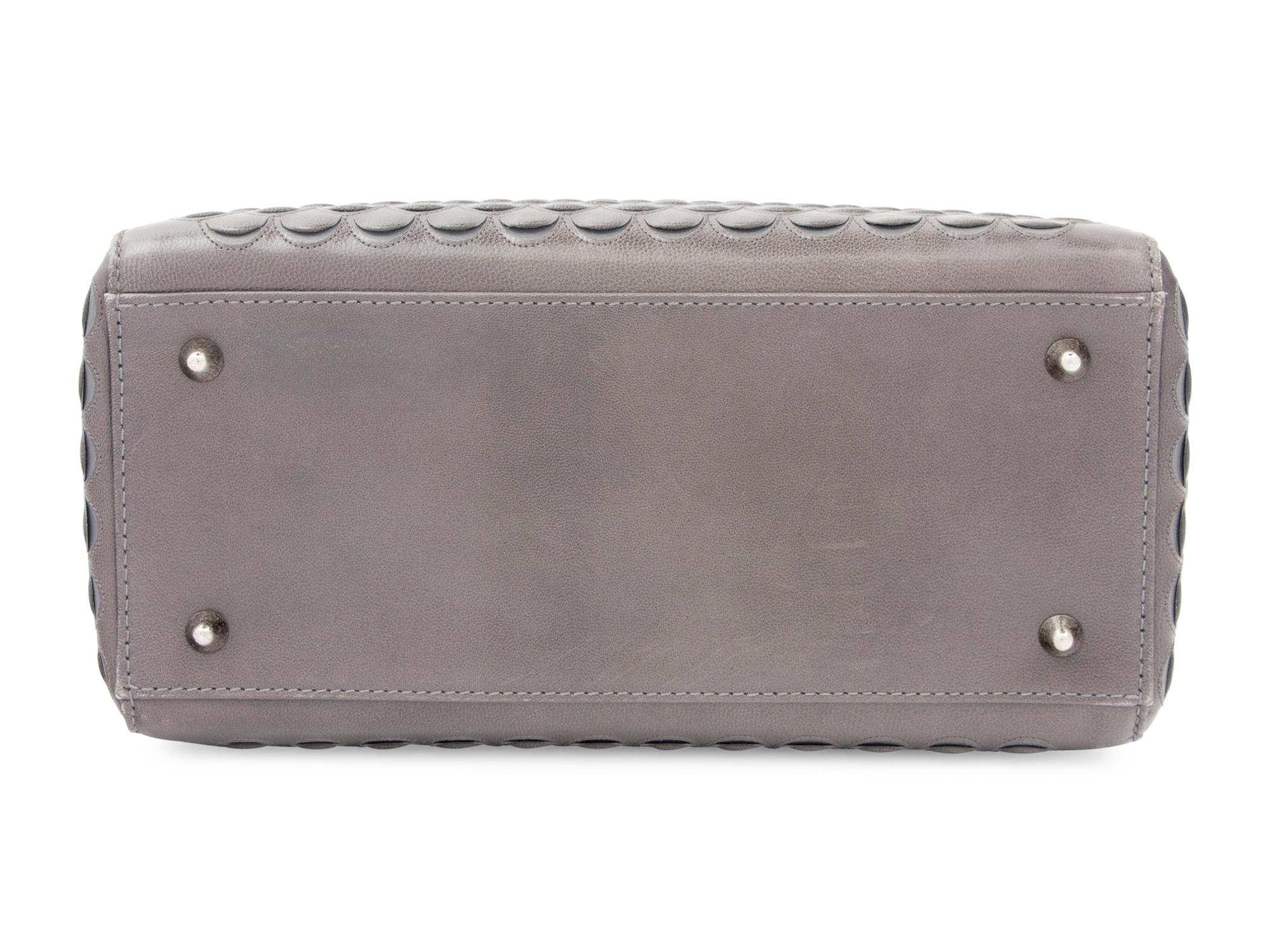 Christian Dior Gray Scalloped Leather Lady Dior Bag, 2007