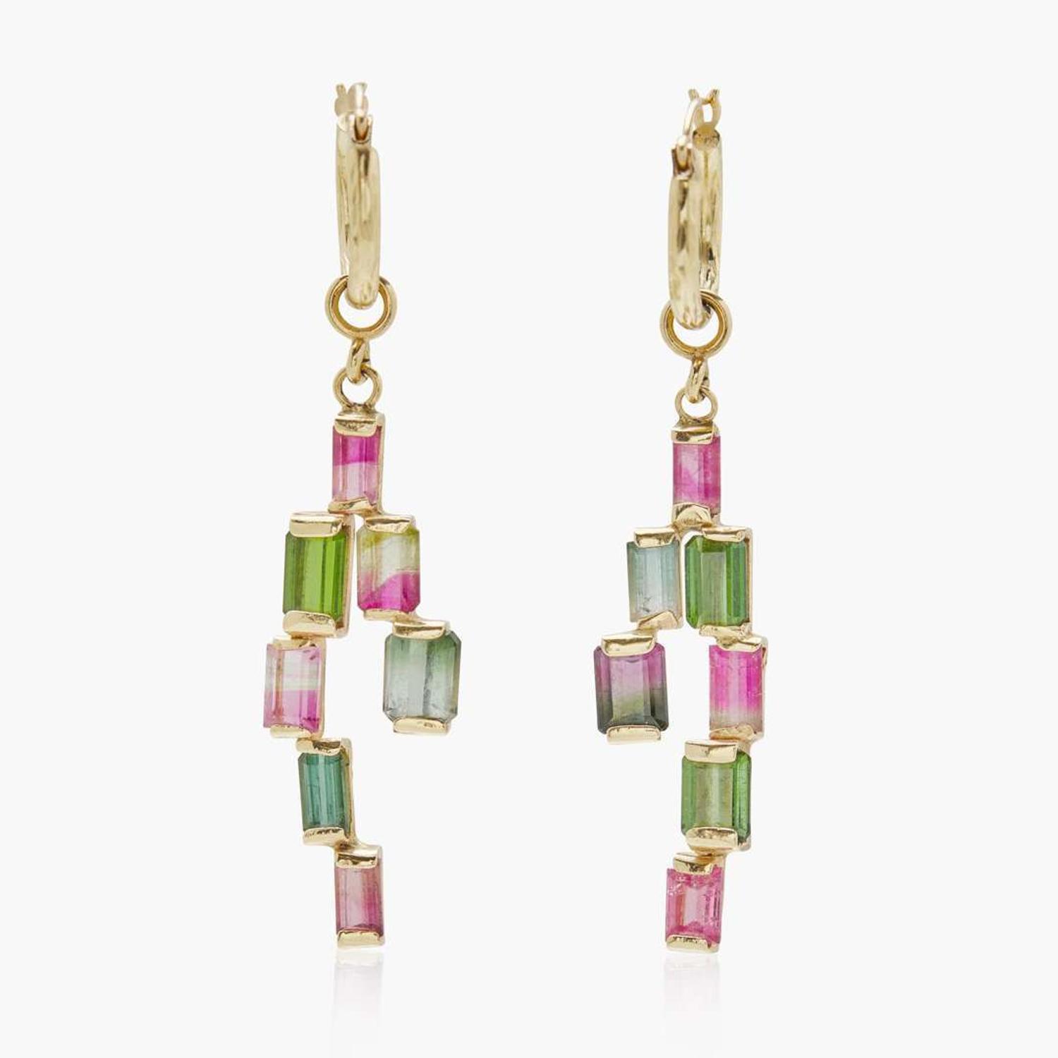 A Collection of 14K Gold and Tourmaline Jewelry