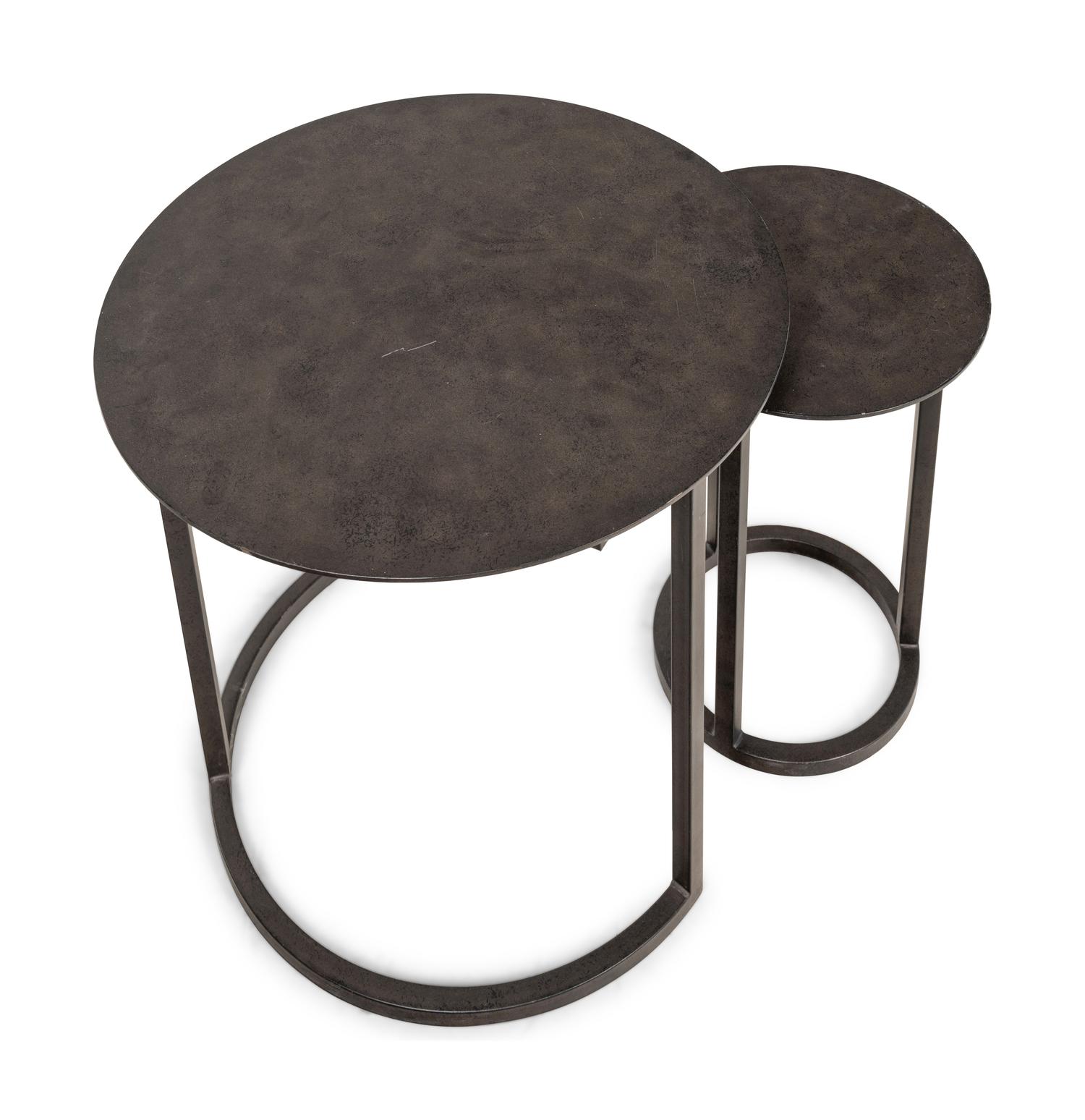 A Pair of Contemporary Metal Nesting Tables