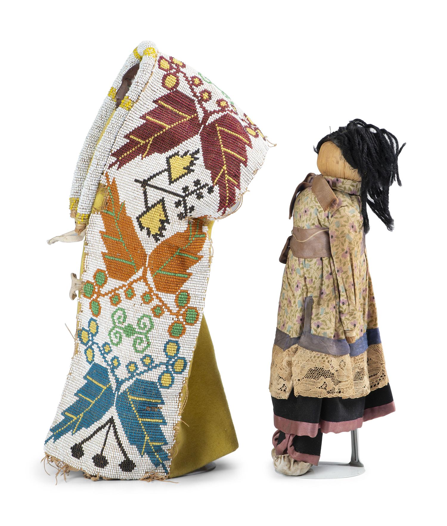 Great Lakes Loom Beaded Doll Cradle, with Skookum Doll, PLUS