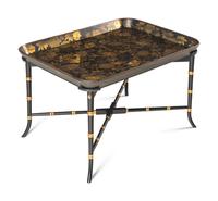 A Victorian Papier-Mâché Tray on Stand