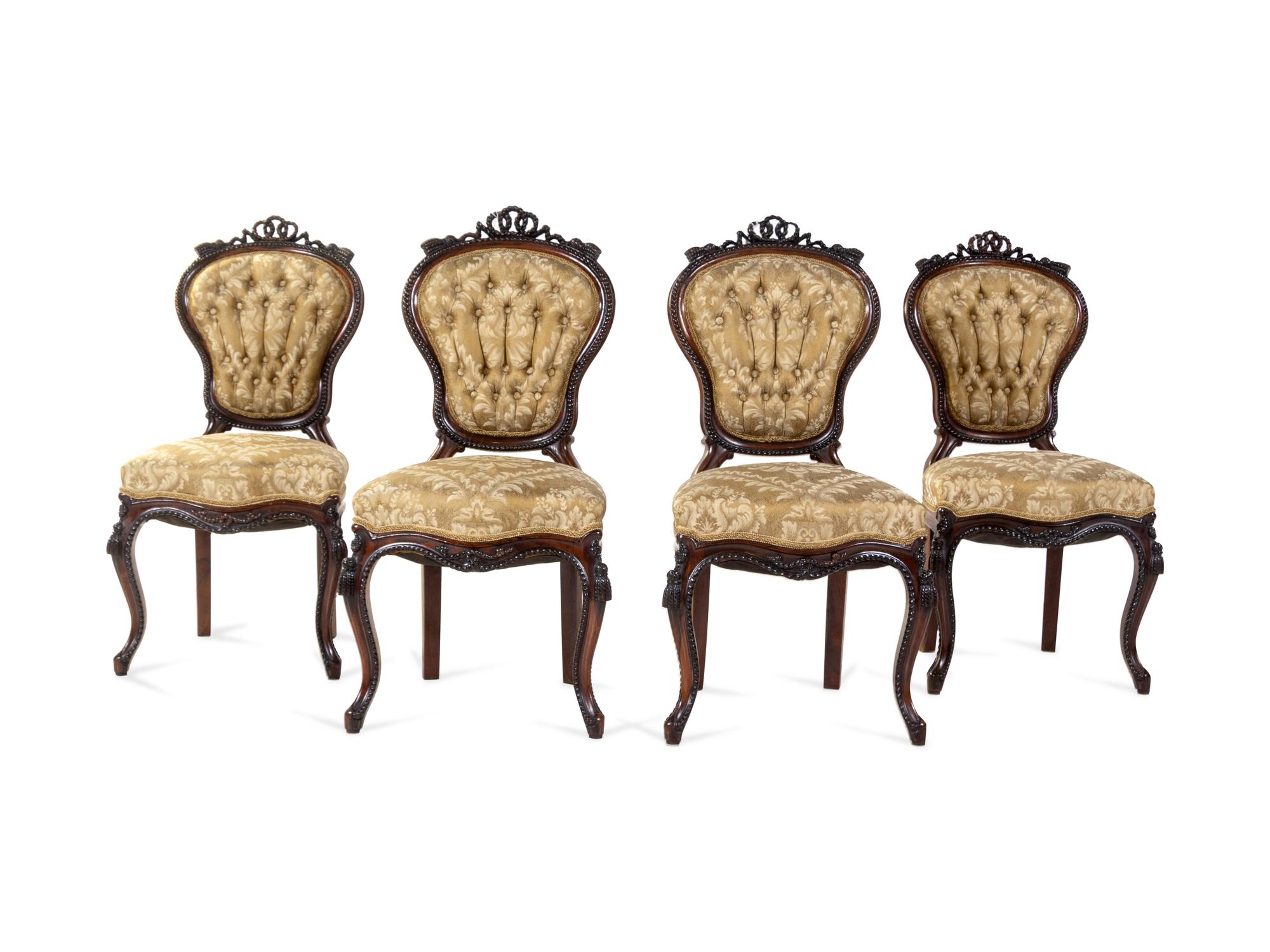 A Set of Four French Rosewood Chairs