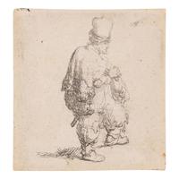 Rembrandt van Rijn (Dutch, 1606–1669) — A Standing Hurdy-Gurdy Player ('Polander Standing with Arms Folded'), ca. 1631