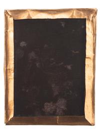 [CIVIL WAR]. Quarter plate tintype of a soldier walking down the street of a likely Carolina town, with sign for oyster saloon partly visible.