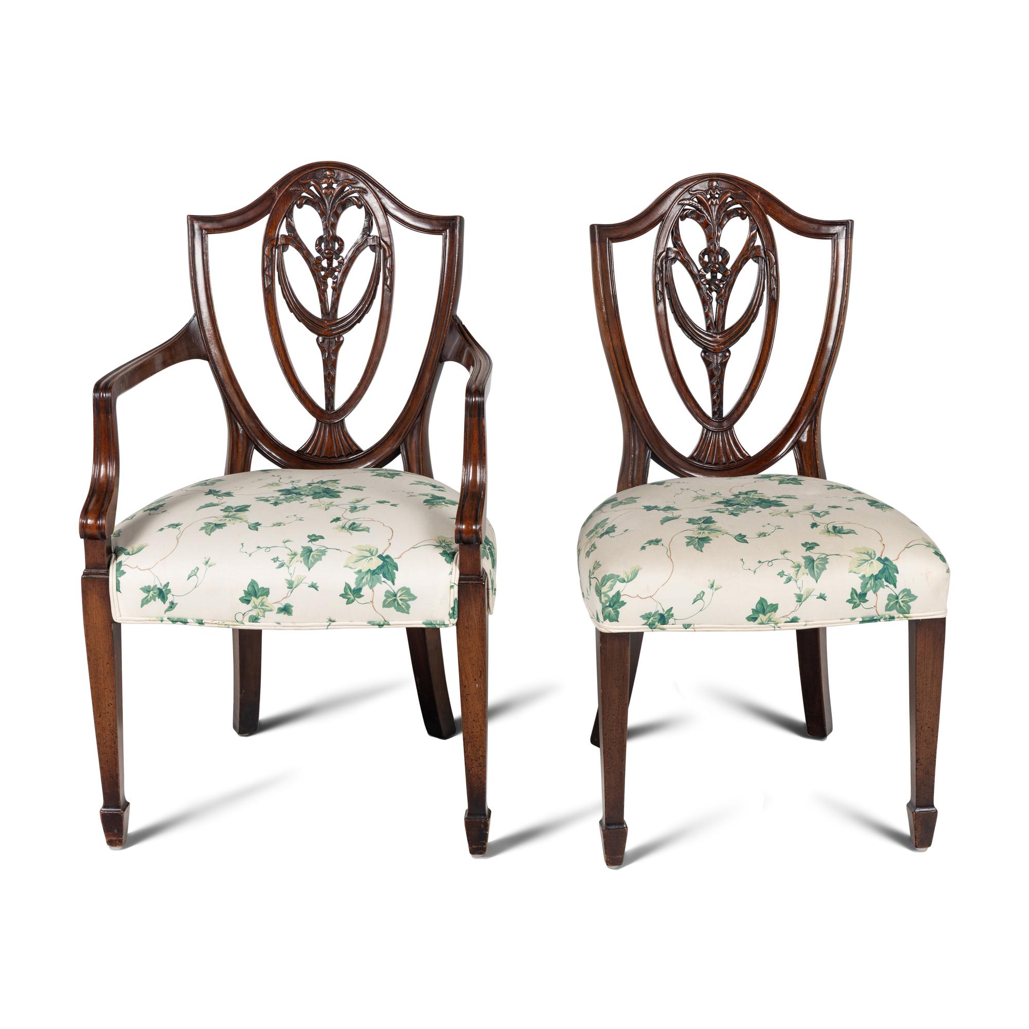 A Set of Eight George III Style Mahogany Dining Chairs