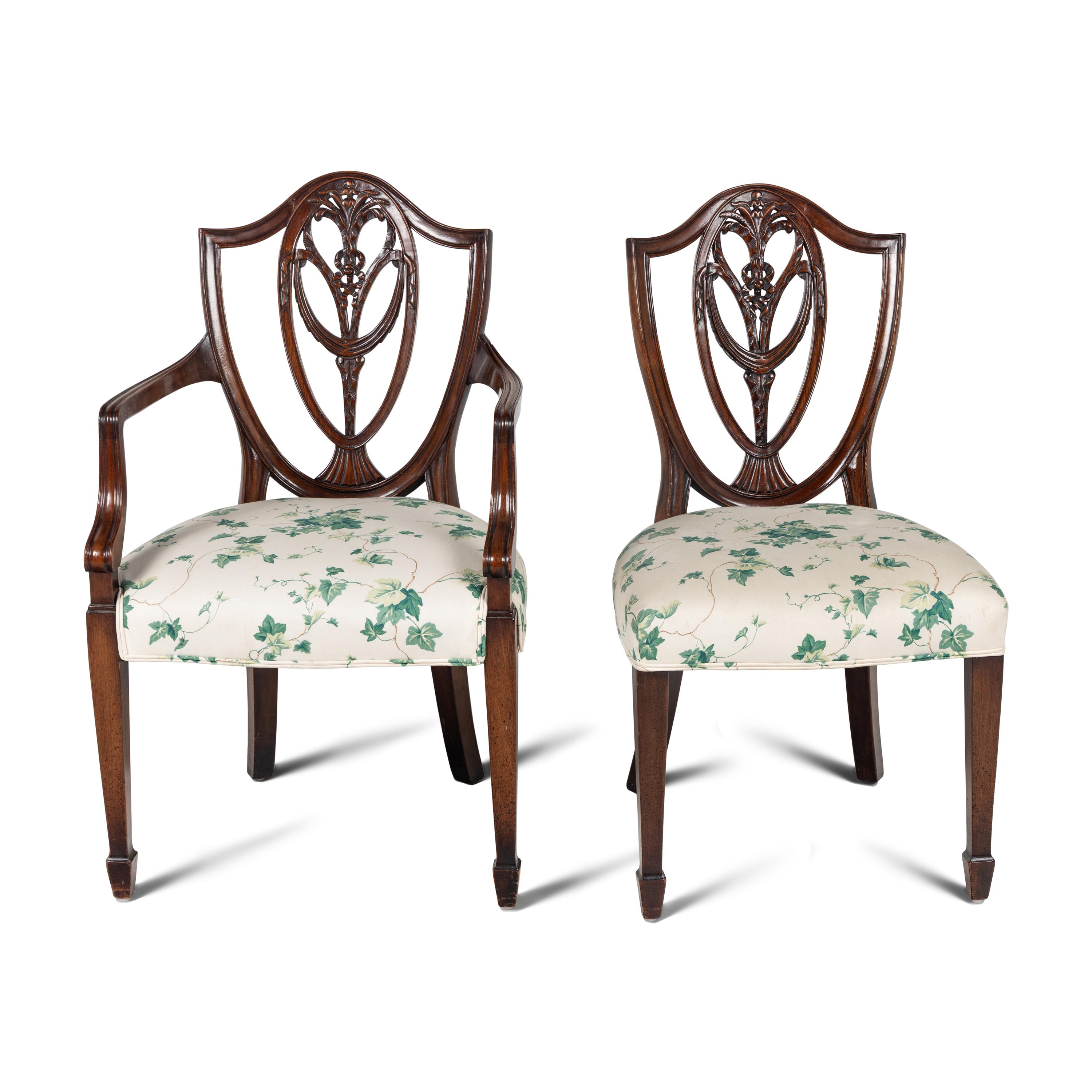 A Set of Eight George III Style Mahogany Dining Chairs