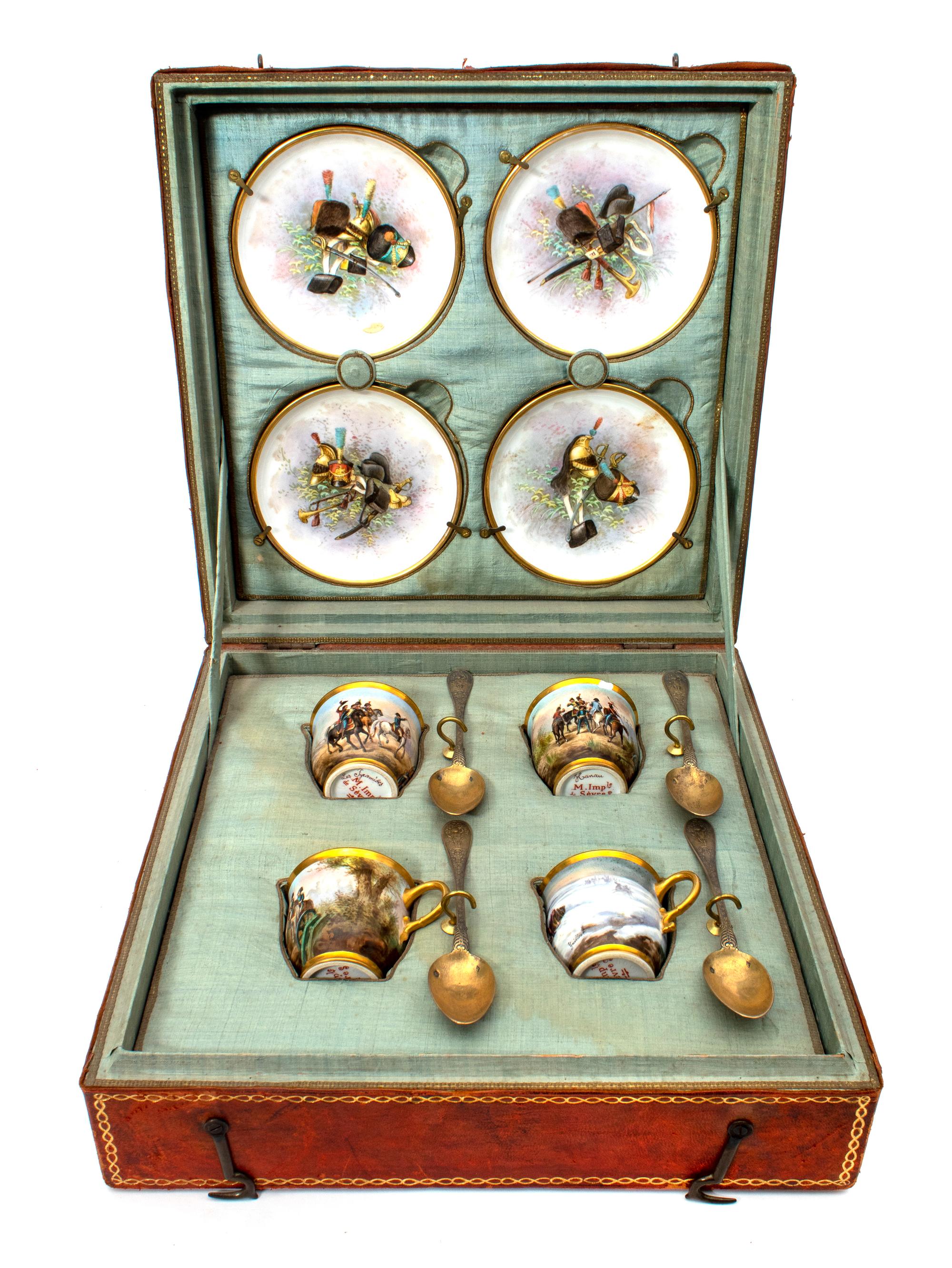 A Sevres Porcelain Napoleonic Presentation Tea Set — 19TH CENTURY