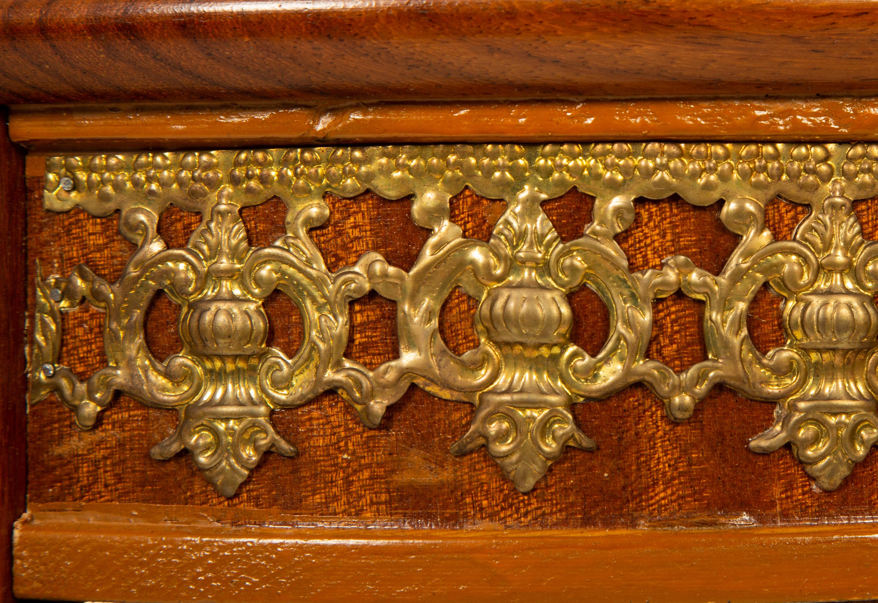 A Pair of Louis XVI Style Gilt Metal Mounted and Inlaid Gueridons — 20TH CENTURY