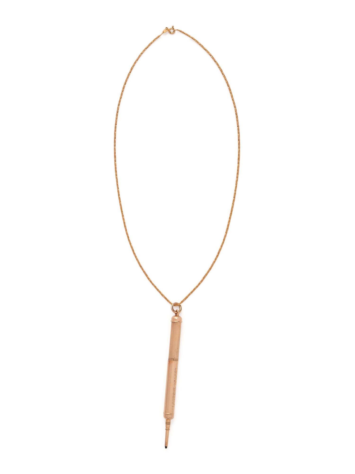 YELLOW GOLD MECHANICAL PENCIL PENDANT/NECKLACE