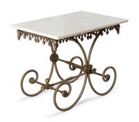 A French Steel and Marble Pastry Table