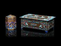 Two Chinese Enamel on Metal Boxes