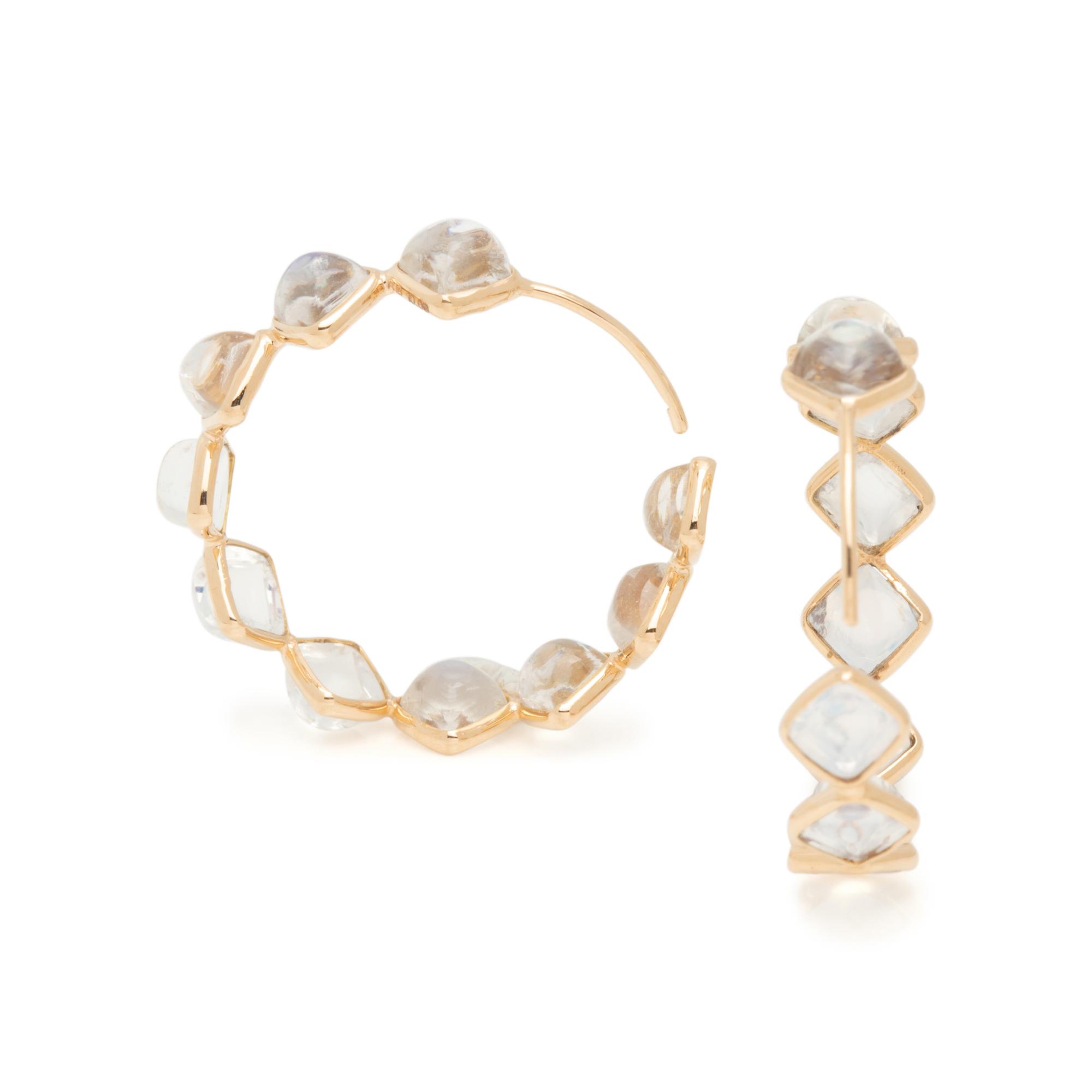 MOONSTONE HOOP EARRINGS