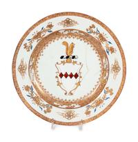 Four Export Armorial Porcelain Plates