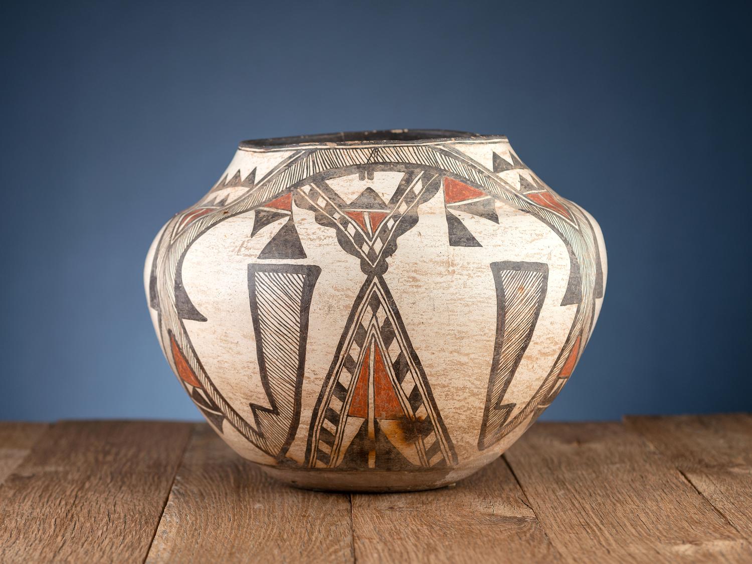 Zuni Polychrome Pottery Olla