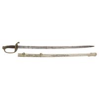 Tiffany Retailer Marked Imported US Model 1850 Foot Officers Sword with German Silver Scabbard