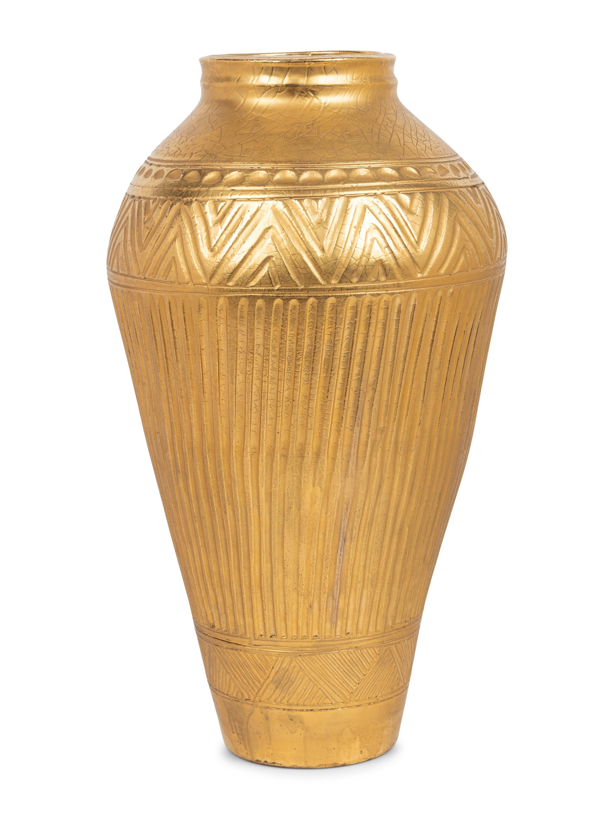 A Gilt Decorated Ceramic Vase