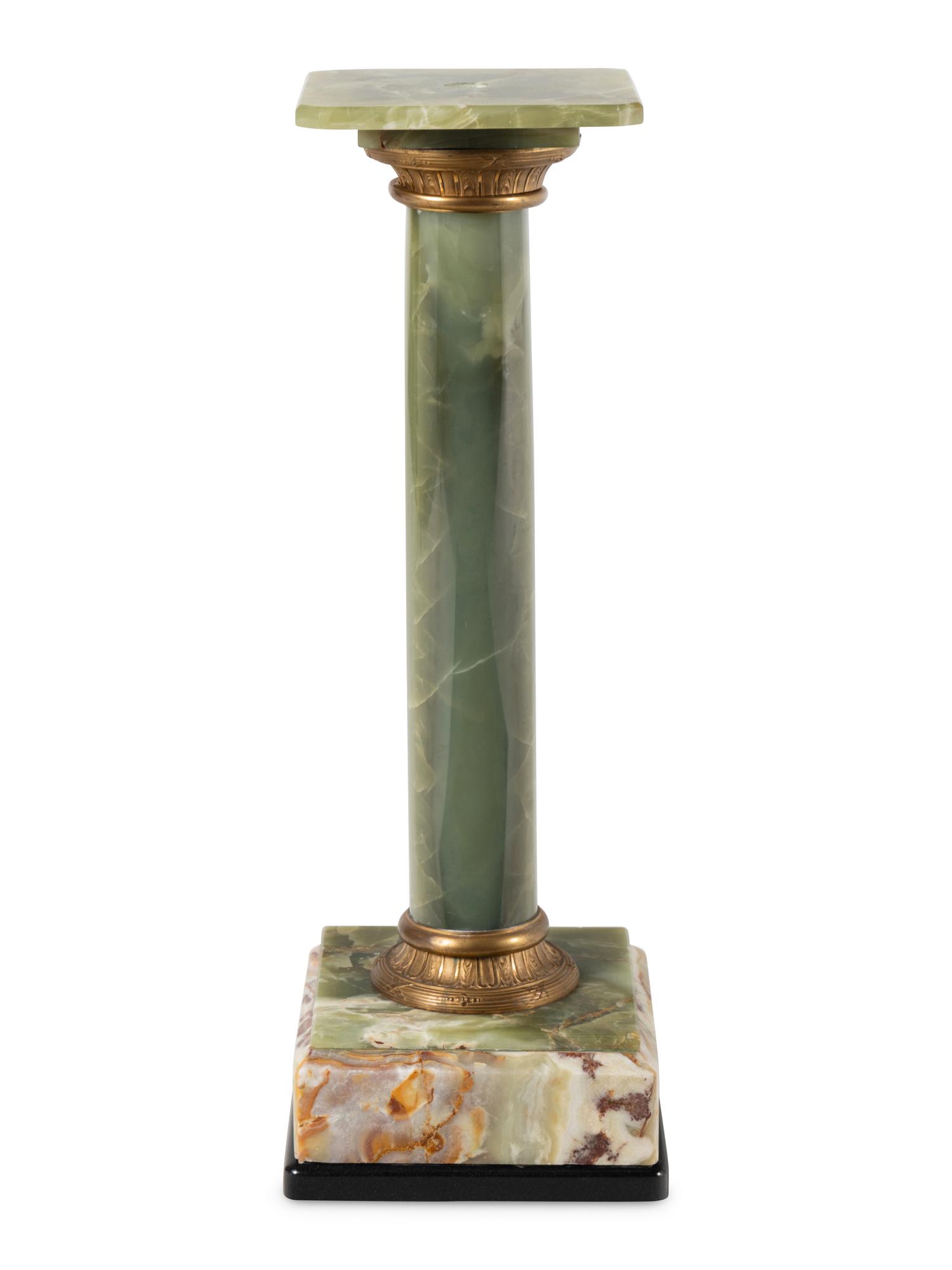 A Continental Gilt Bronze Mounted Onyx Pedestal