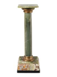 A Continental Gilt Bronze Mounted Onyx Pedestal