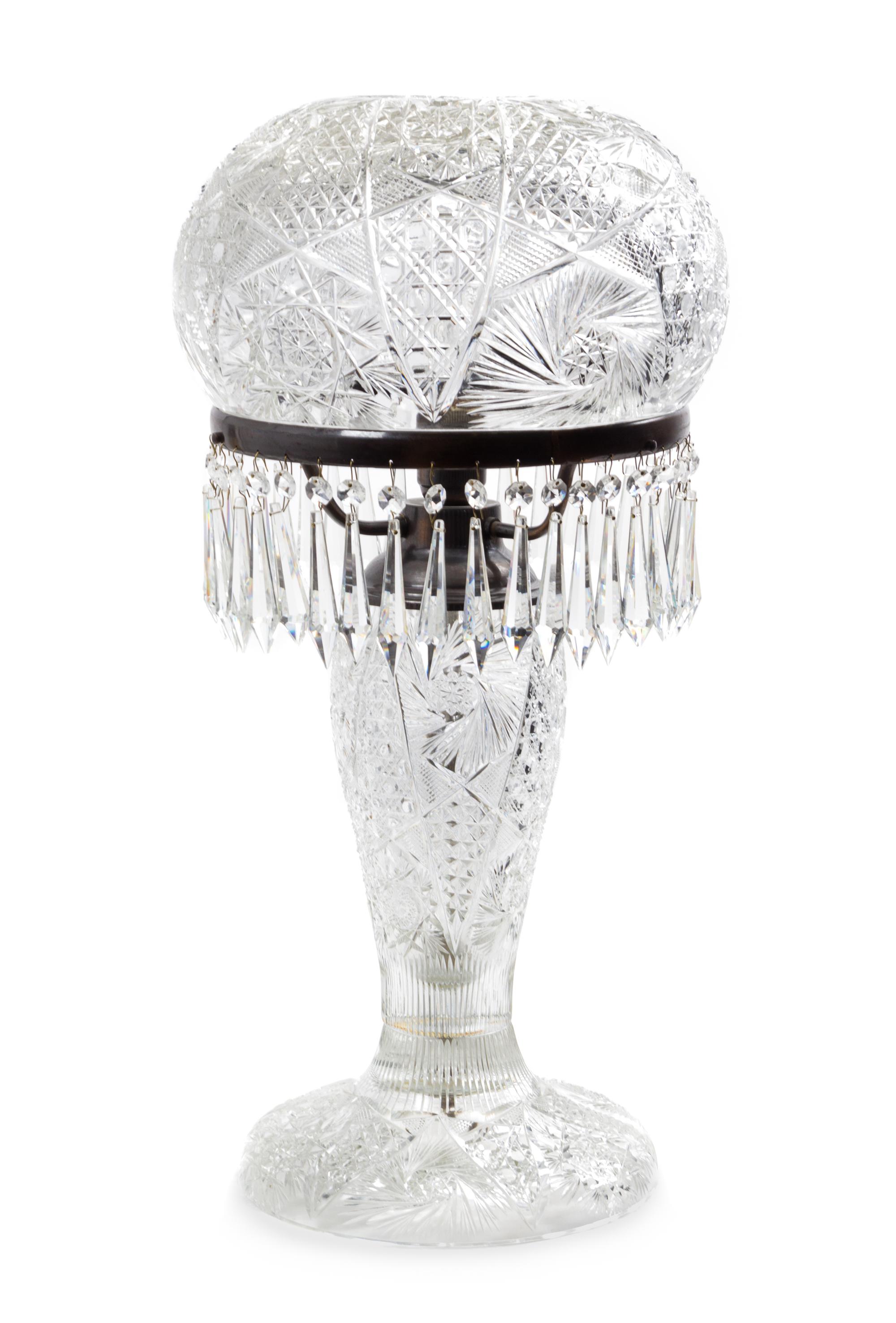 An American Brilliant Cut Glass Lamp Height 26 inches. — LATE 19TH/EARLY 20TH CENTURY