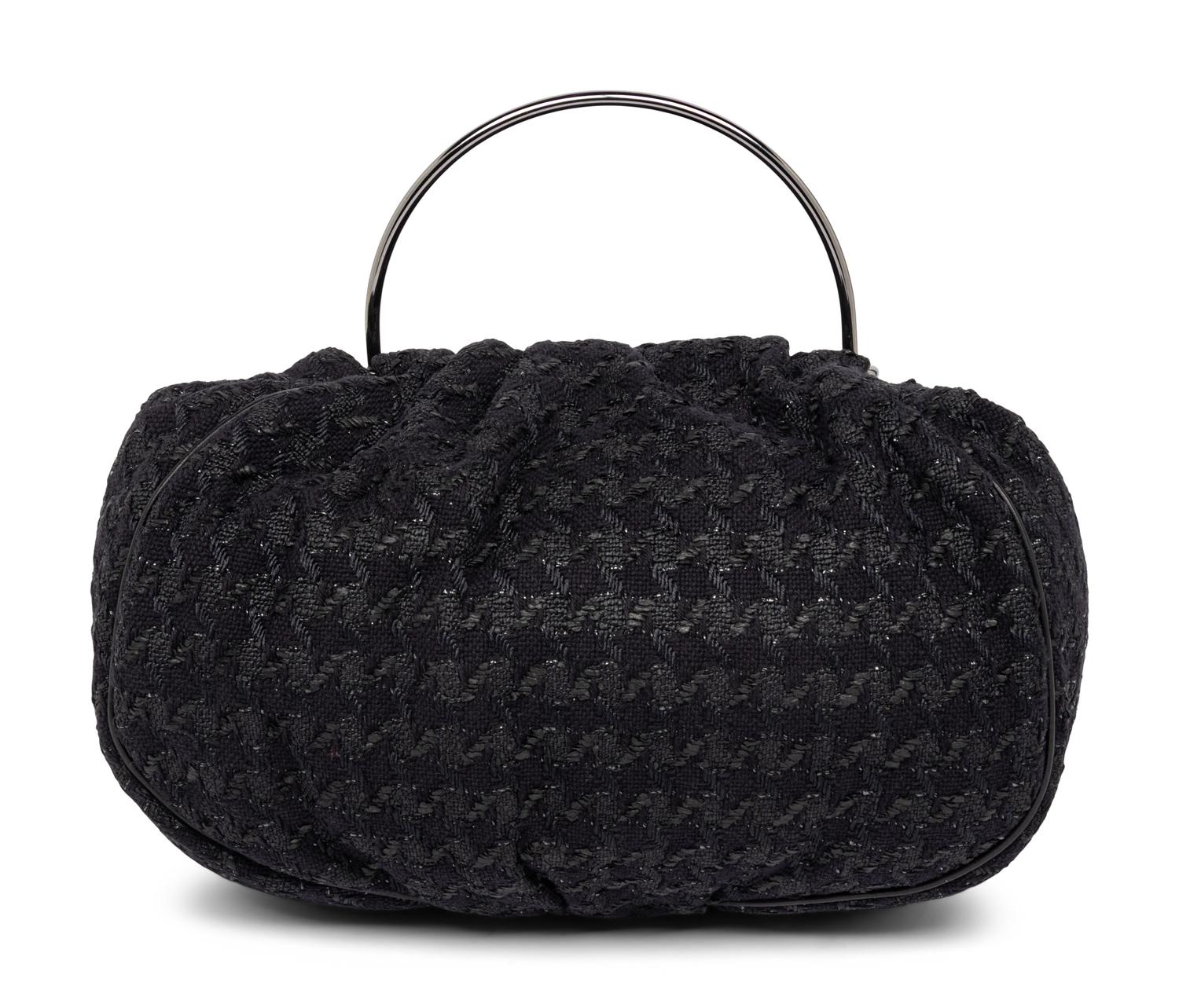 CHANEL, BLACK TWEED BAG
