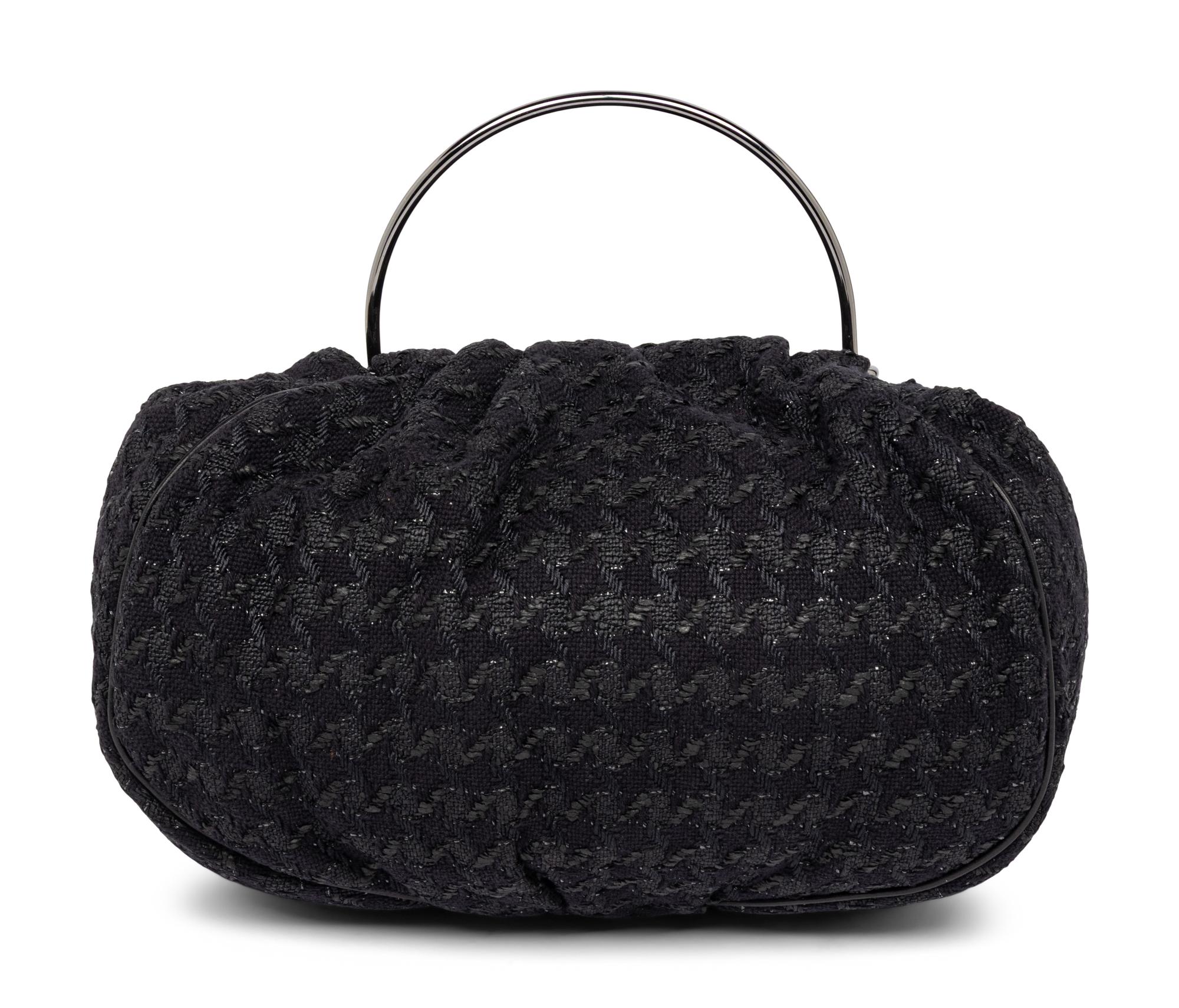 CHANEL, BLACK TWEED BAG