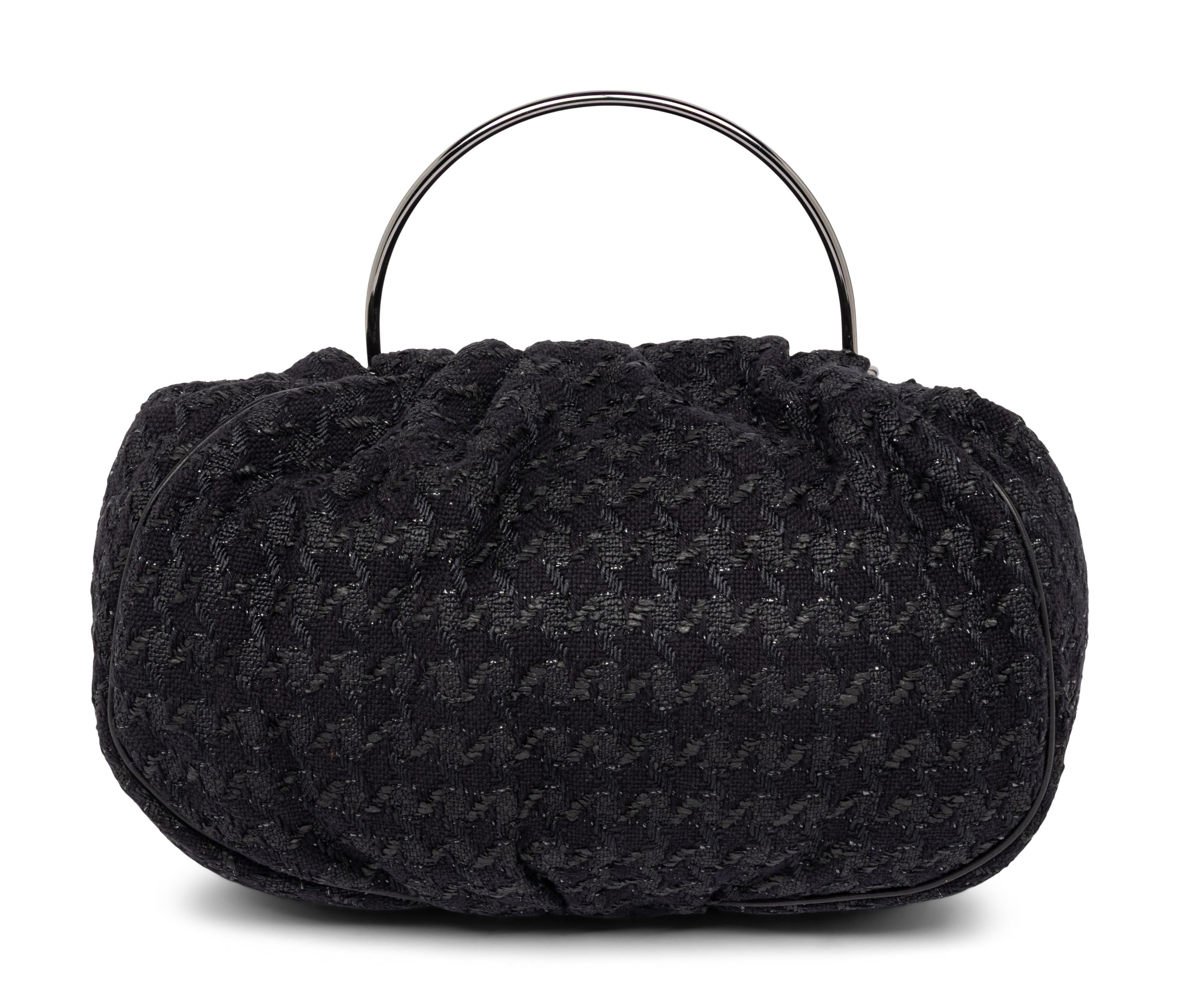 CHANEL, BLACK TWEED BAG
