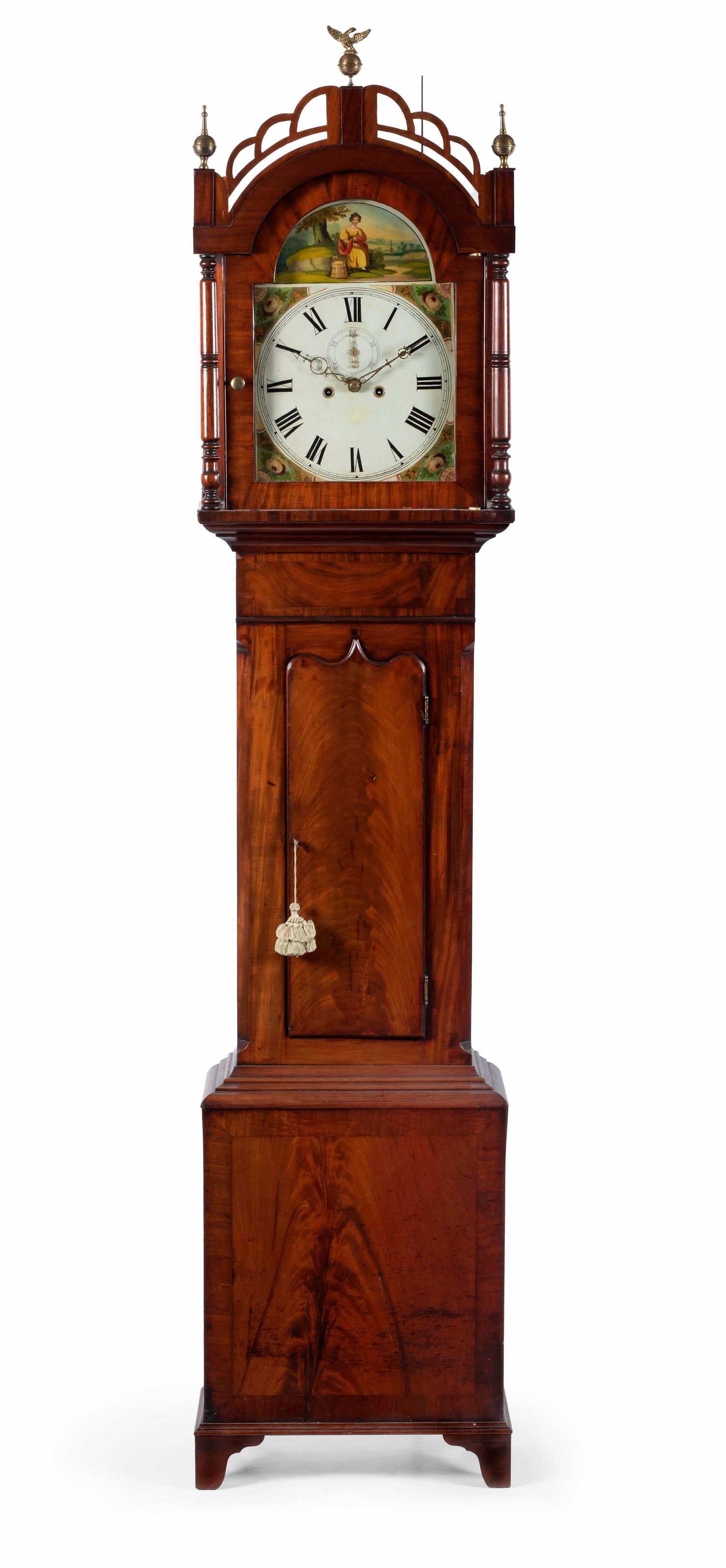 A George III Style Mahogany Tall Case Clock