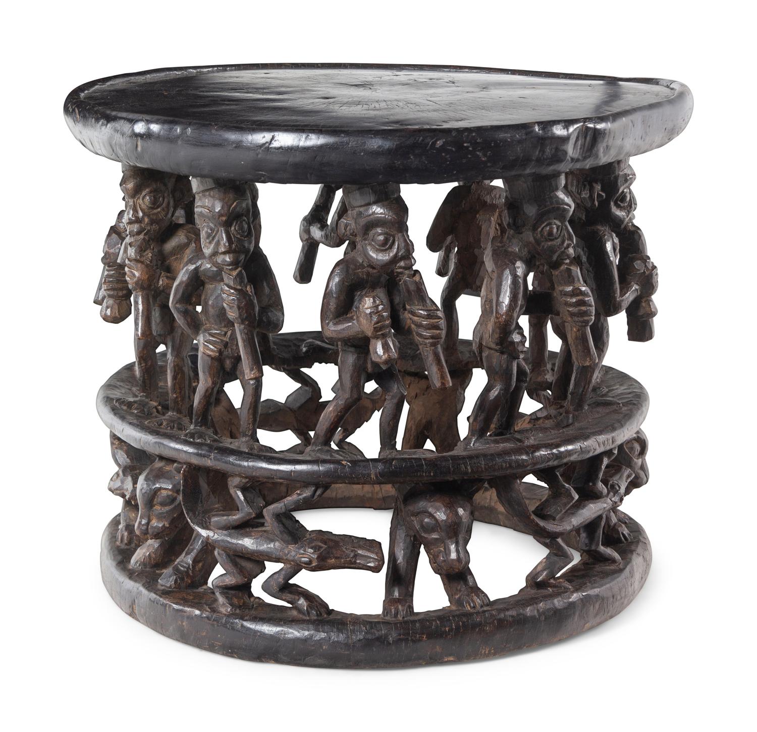 A Bamileke Carved Wood Table