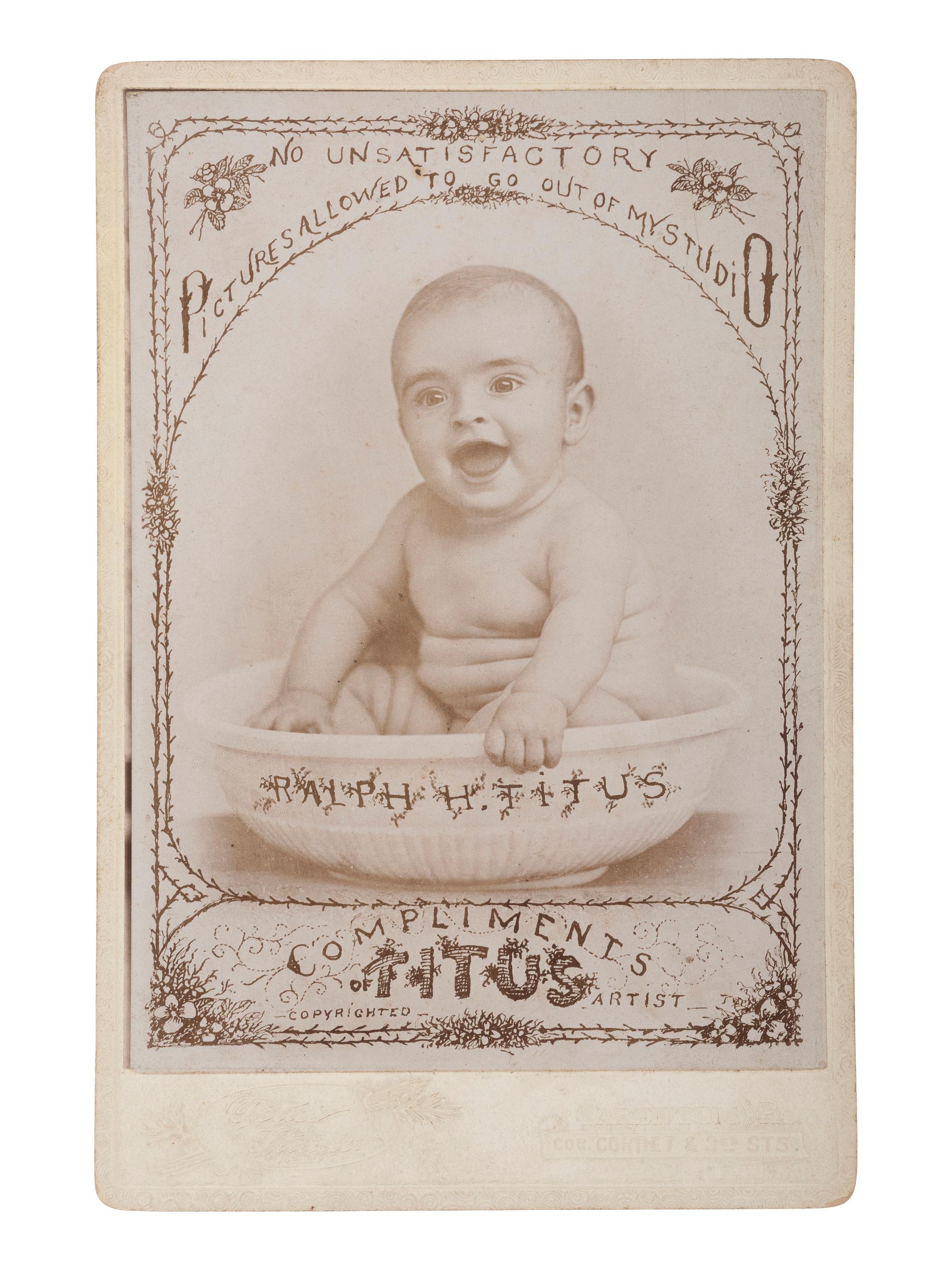 [EARLY PHOTOGRAPHY]. 4 promotional cabinet cards featuring portraits of children.