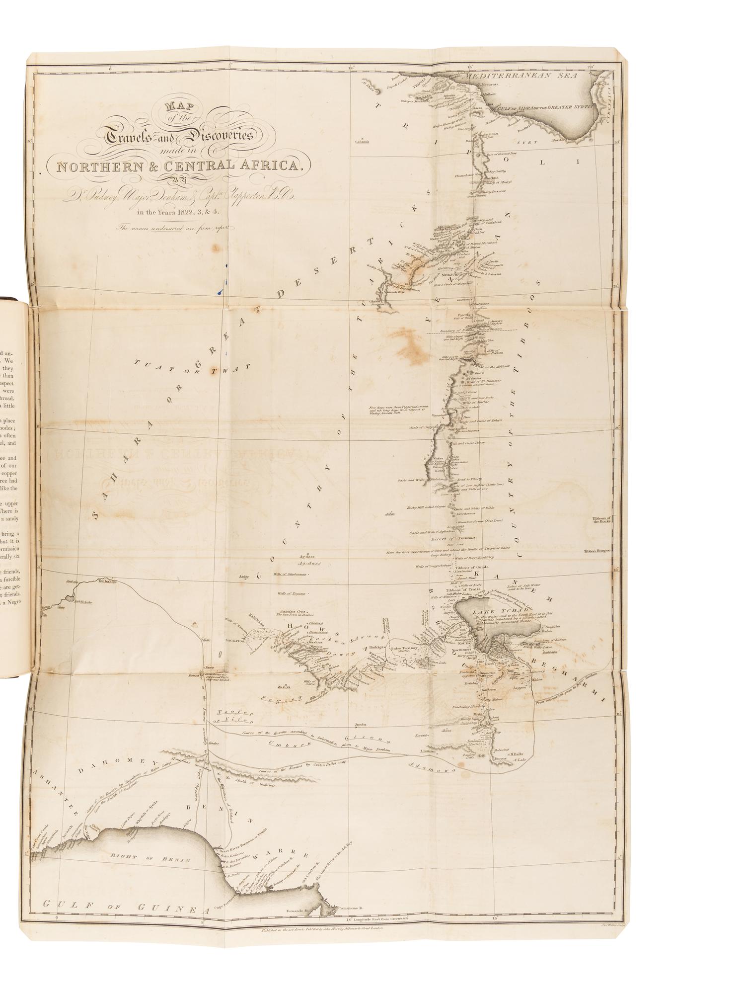 DENHAM, Dixon, Major (1786-1828), and CLAPPERTON, Hugh, Captain (1788-1827). Narrative of Travels and Discoveries in Northern and Central Africa... London: John Murray, 1826.