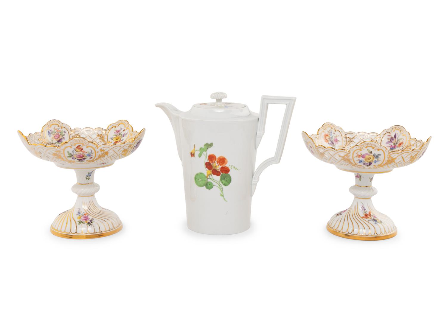 Three Meissen Porcelain Serving Articles