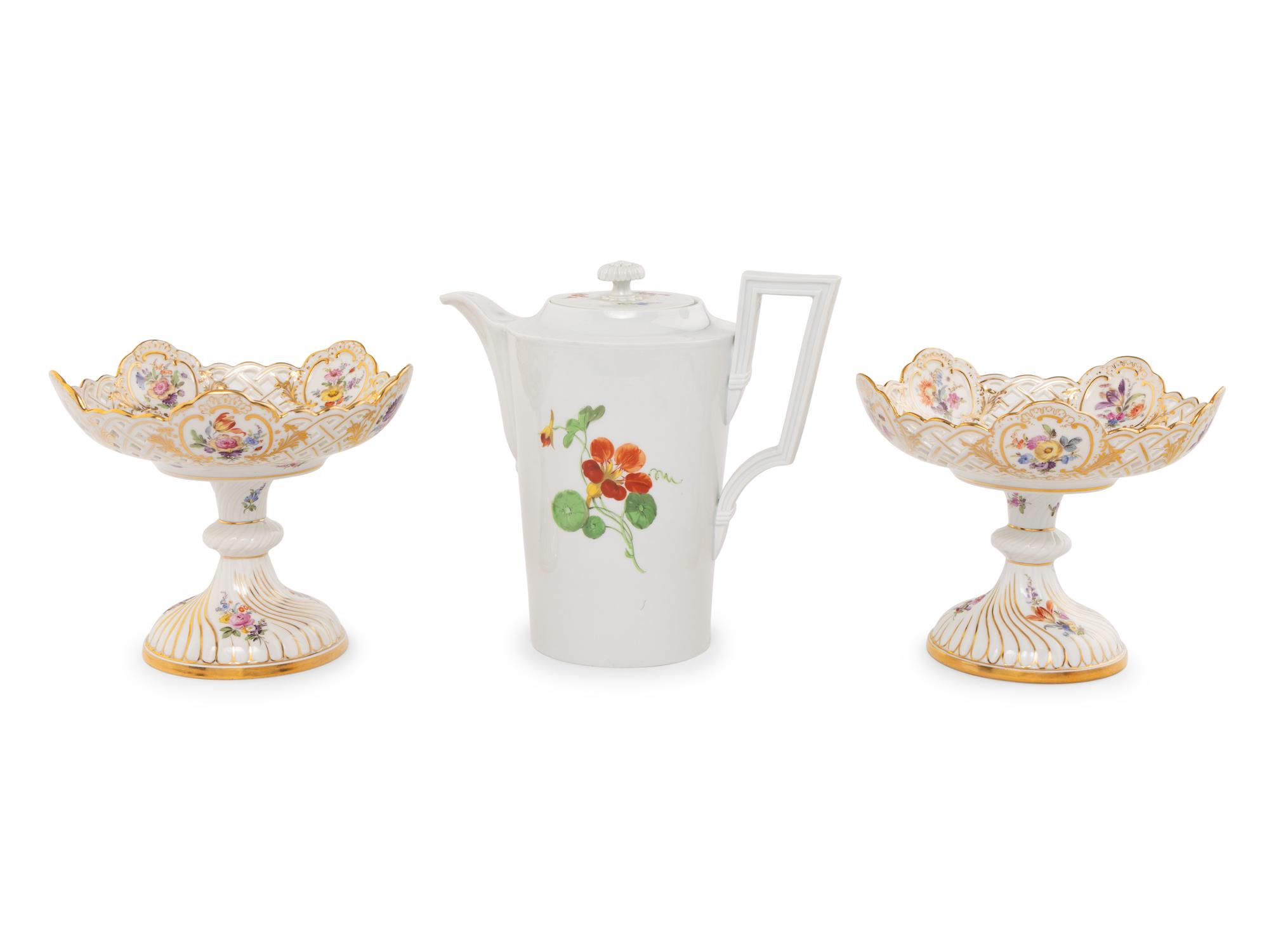 Three Meissen Porcelain Serving Articles