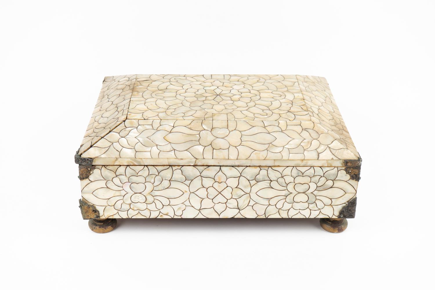 An Indian Mother-of-Pearl Veneered Casket