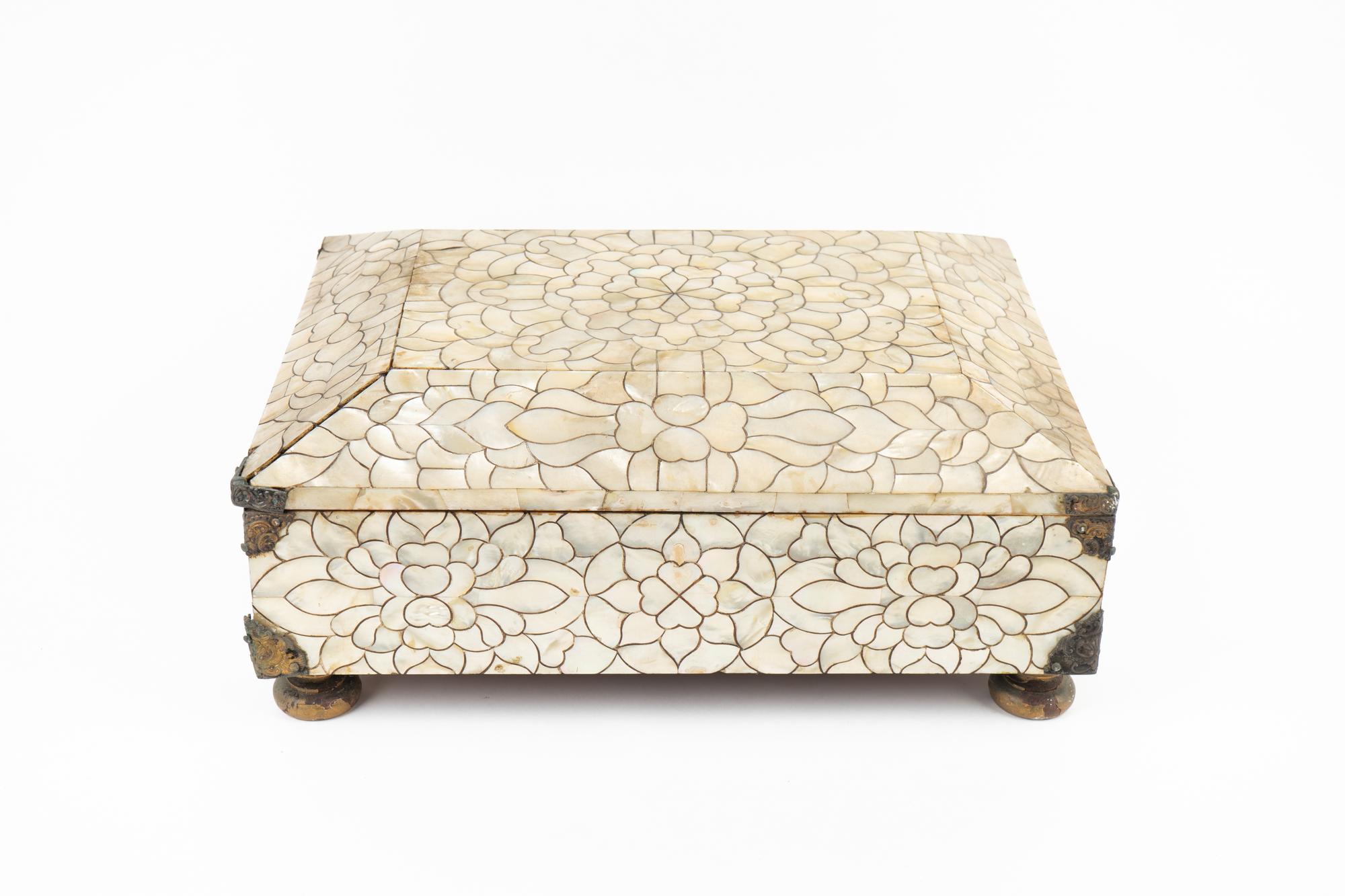 An Indian Mother-of-Pearl Veneered Casket