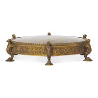 A Renaissance Revival Gilt Bronze and Enamel-Decorated Table Clock