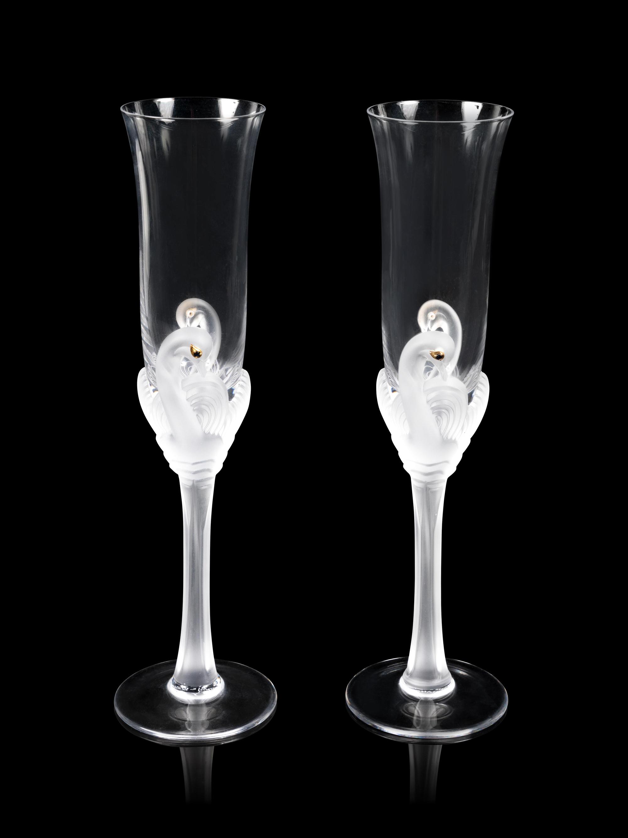 A Pair of Champagne Flutes Jean Claude, France