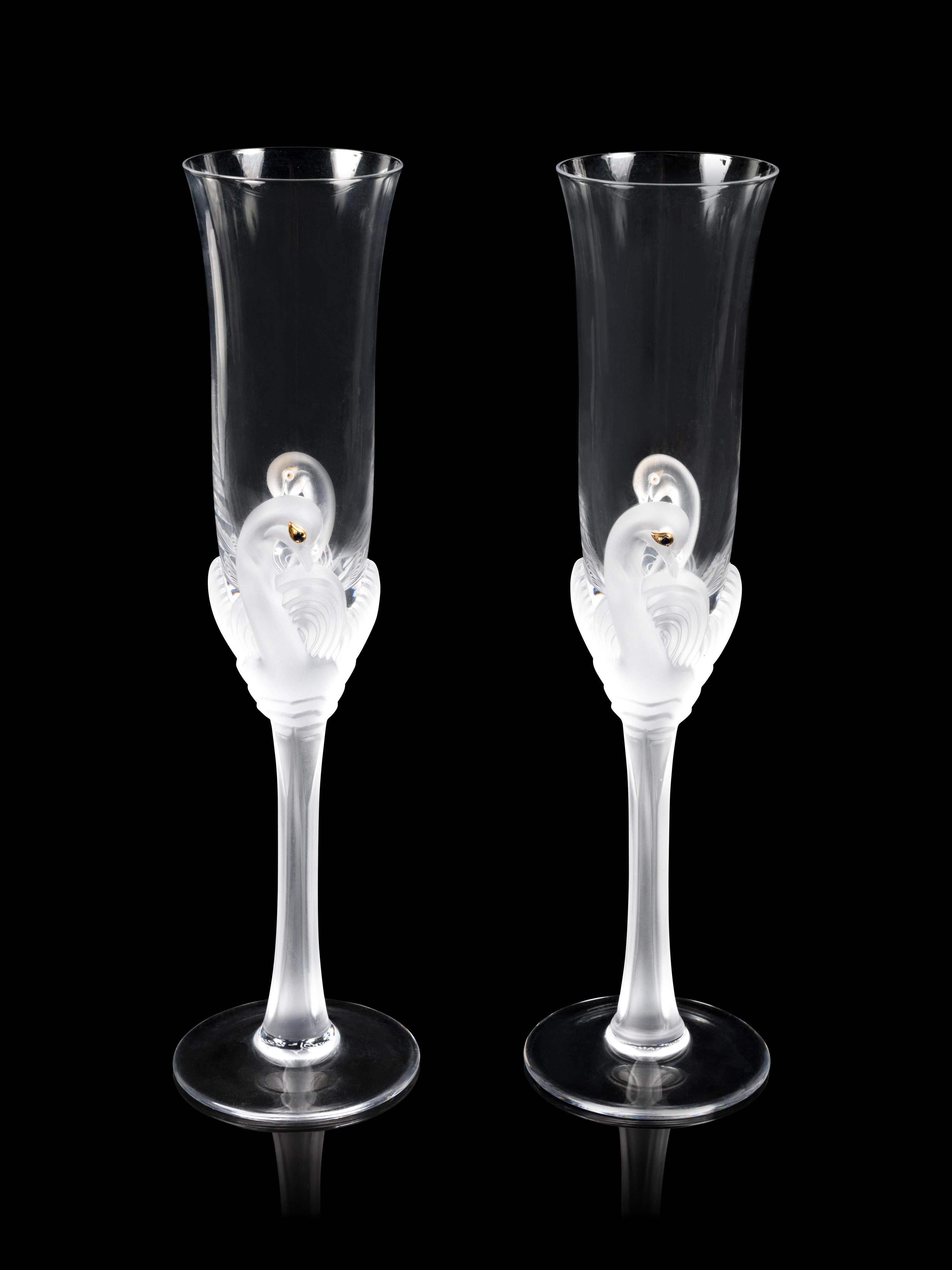 A Pair of Champagne Flutes Jean Claude, France