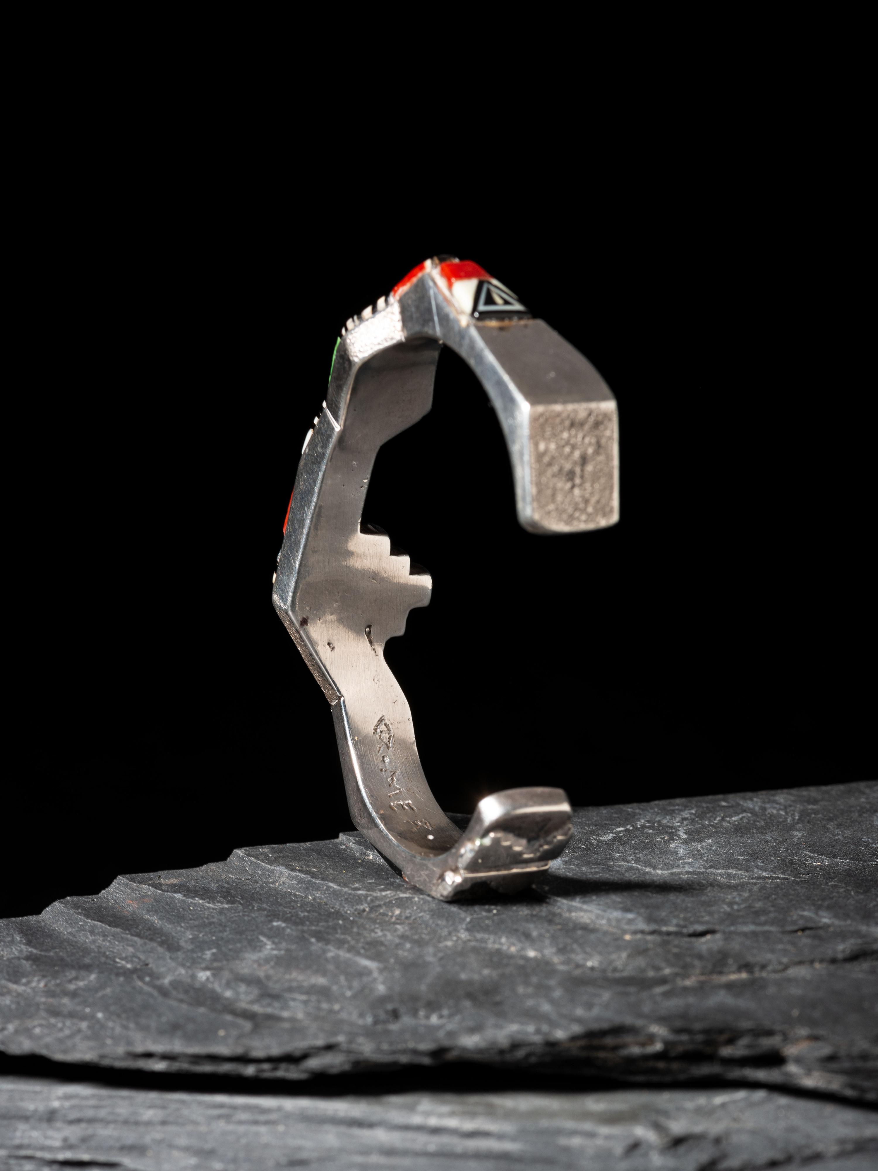 Silver and Mosaic Inlay Cuff Bracelet