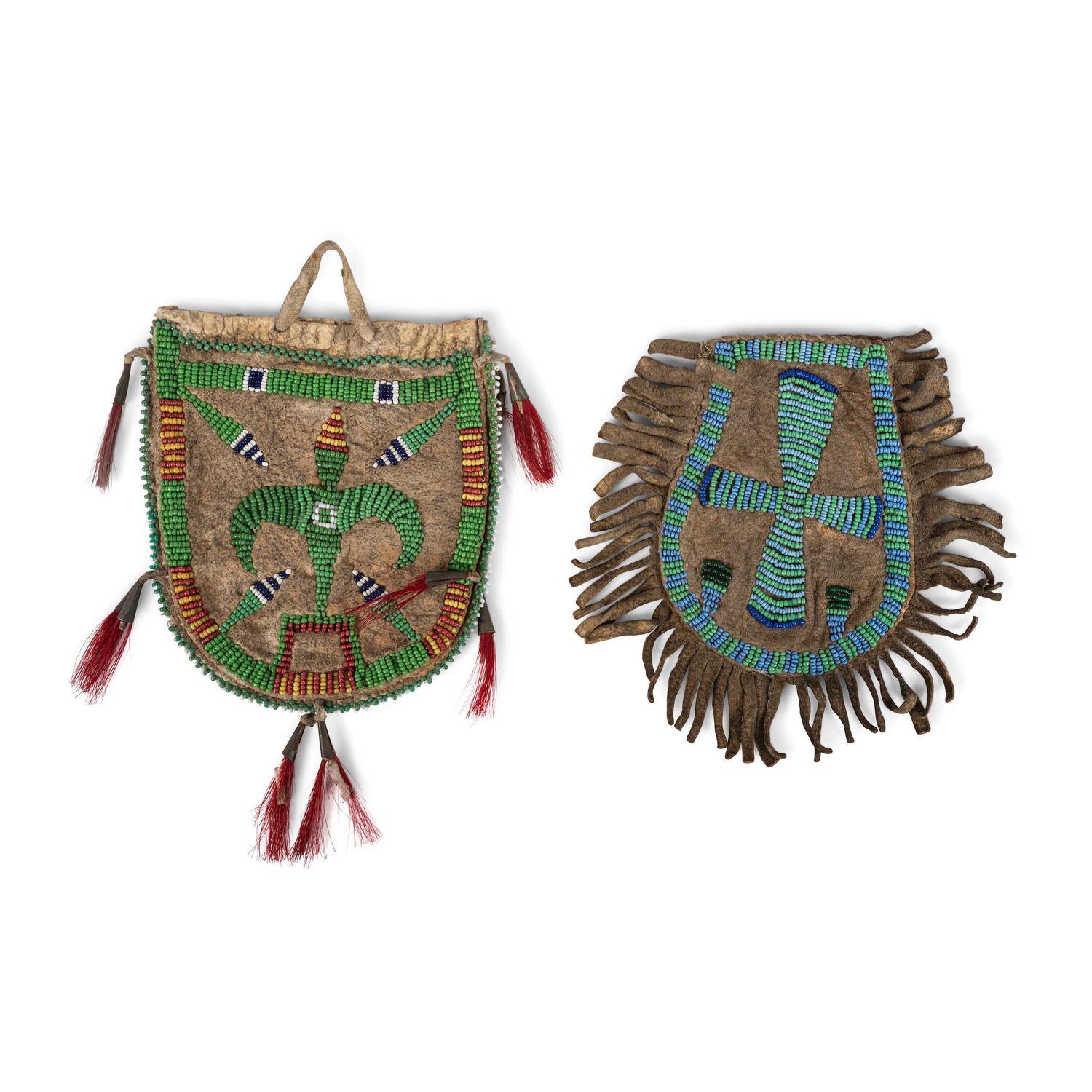 Northern Plains Beaded Hide Pouches
