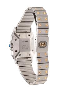CARTIER, STAINLESS STEEL AND 18K YELLOW GOLD 'SANTOS' WRISTWATCH