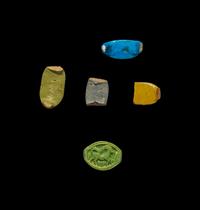 Five Egyptian Faience Ring Fragments with Royal Inscription