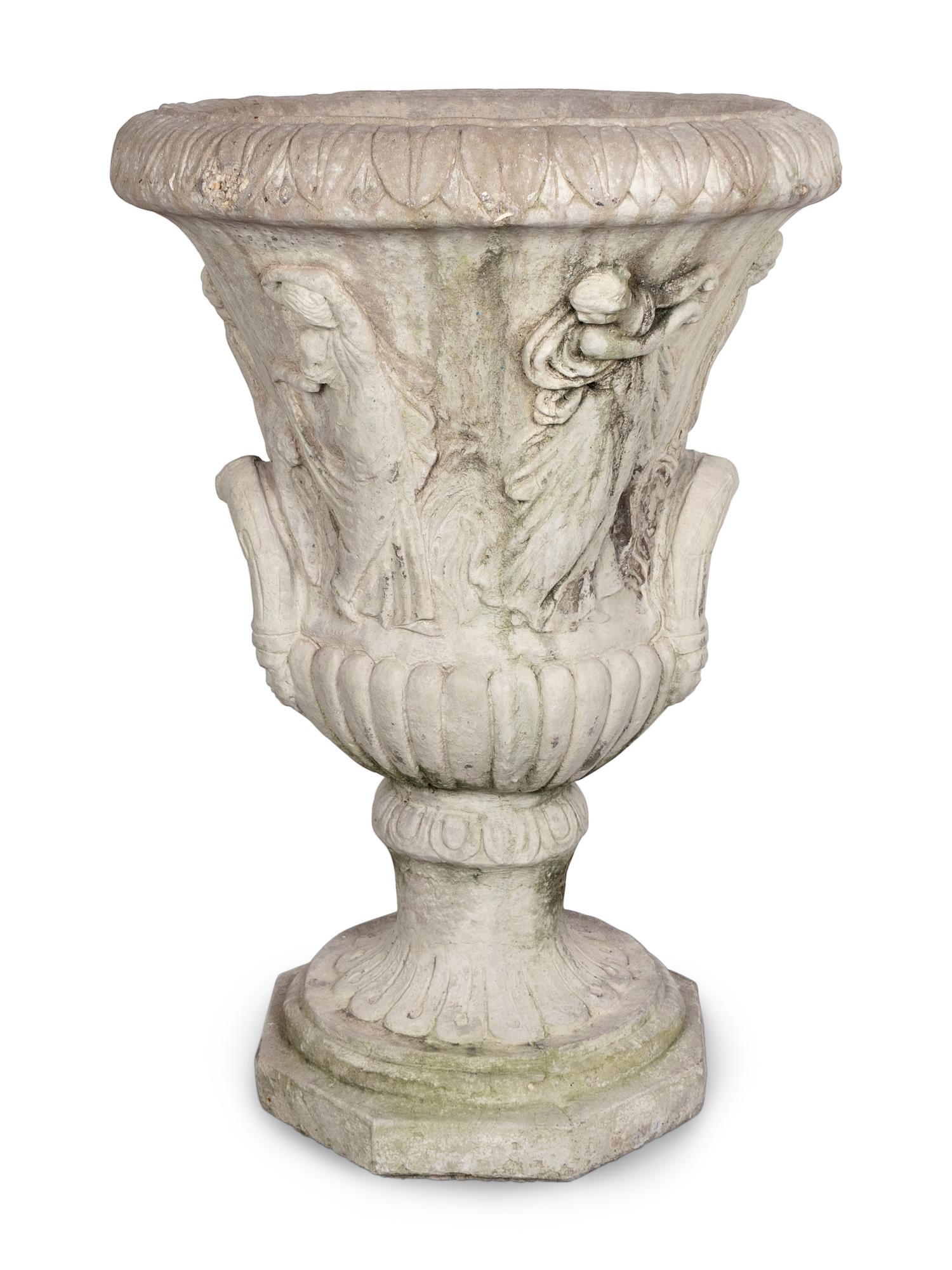 A Grecian Style Cast Concrete Garden Urn