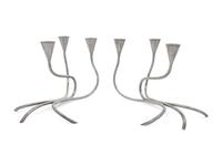 A Pair of Danish Modernist Silver-Plate Candelabra