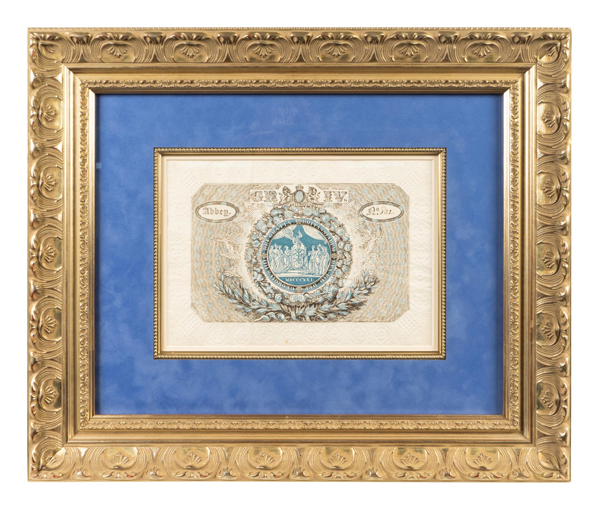 A George IV Coronation Ticket #832 - Abbey 1821