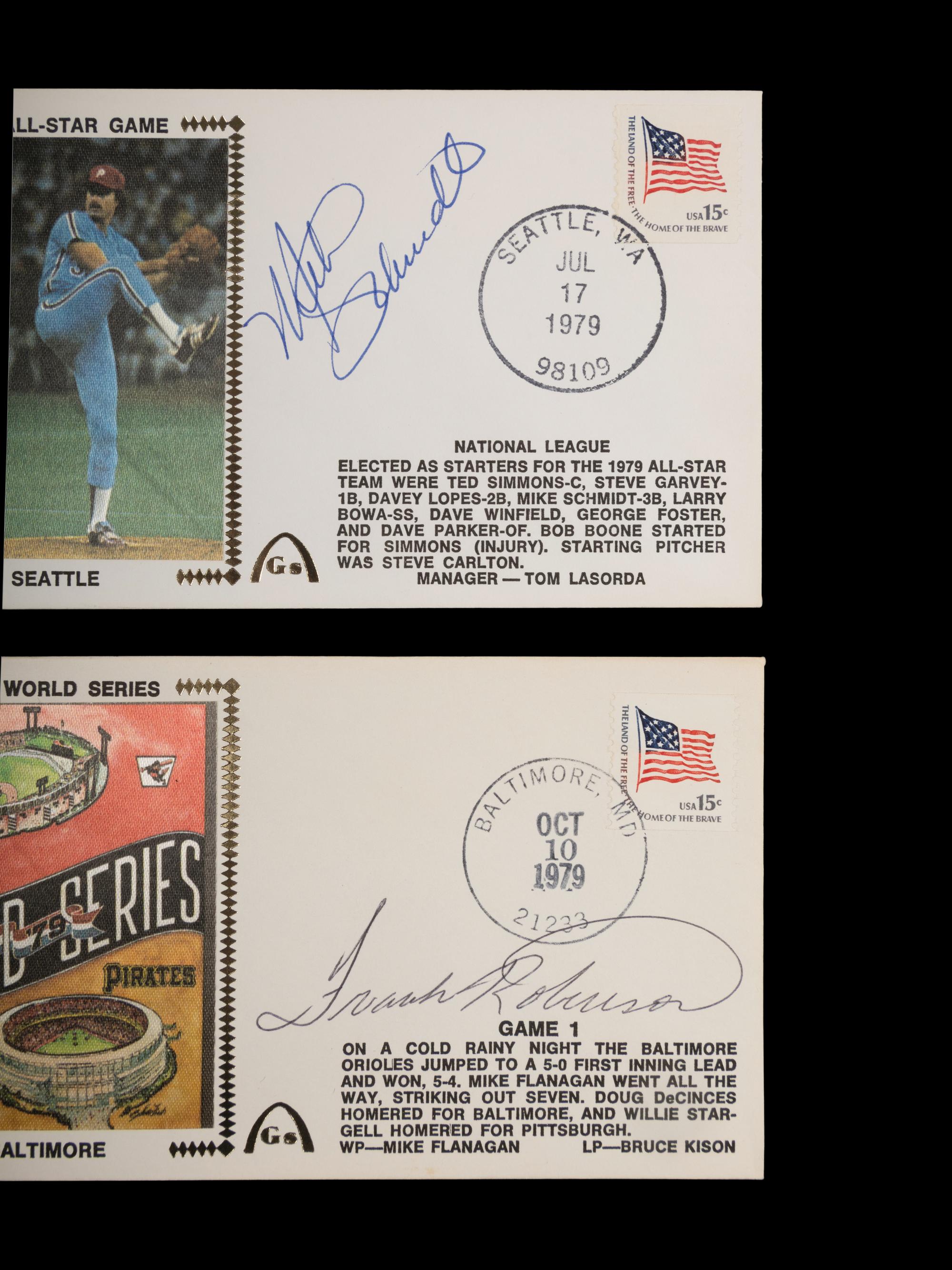 A Group of Five 500 Home Run Club Member Signed Autograph Cachets,