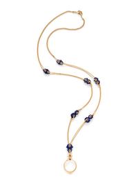 PAUL MORELLI, YELLOW GOLD, LAPIS LAZULI MAGNIFYING GLASS SAUTOIR